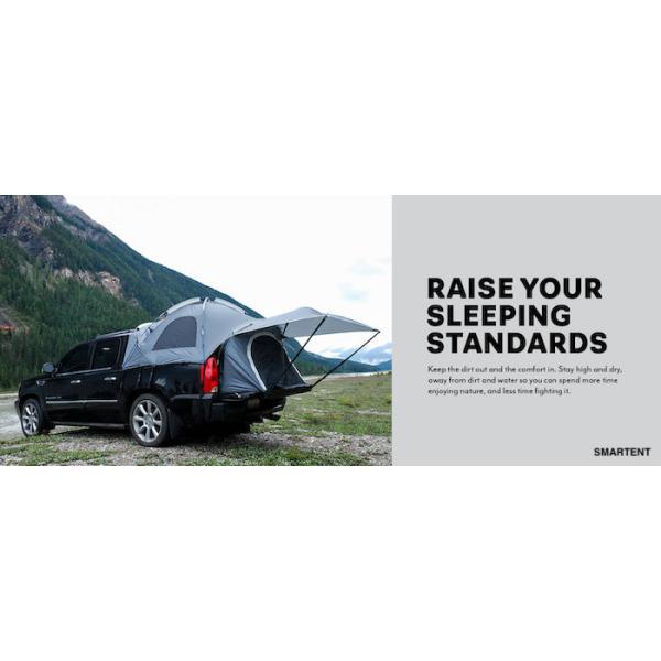 72''Inch Grey Pickup Camping Tent 4-Season 2-Person Fiberglass Pole Waterproof Coated Polyester With Mesh Windows