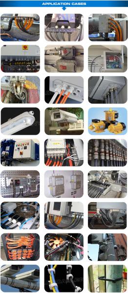 Application cases for plastic (metal) cable glands cord grips, metal (plastic) cable zip ties or wire cable ties