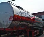 Insulated Steel Cooking Oil Tank Trailer , 55 000 Liter Tri Axle Tanker Trailer