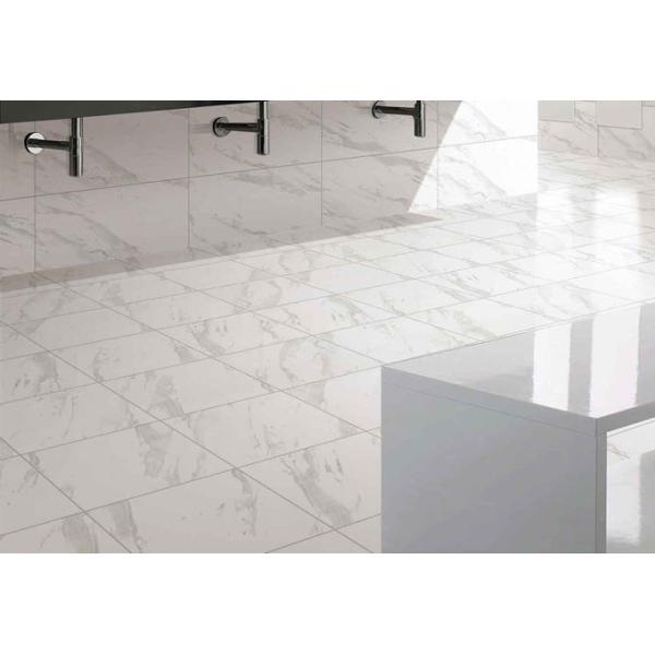 Carrara White Porcelain Bathroom Wall Tiles Indoor 30 X 60 Cm Size High Gloss 0