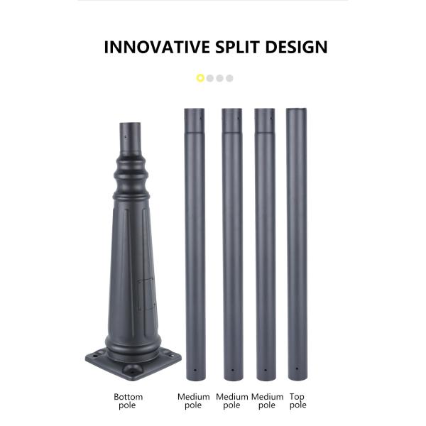 OEM Galvanized Steel Solar Street Pole Light Q235 Power Road Lamp Outdoor