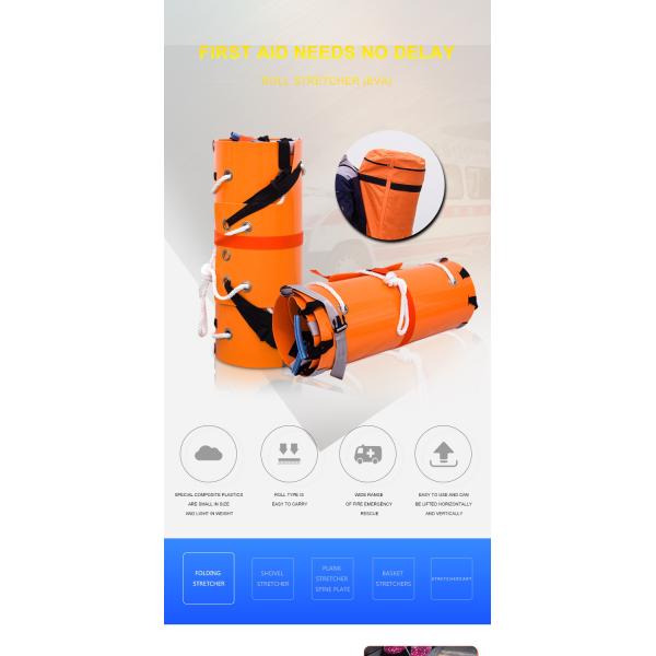 Multifunctional Folding Rescue Stretcher Orange Collapsible Ambulance Stretcher