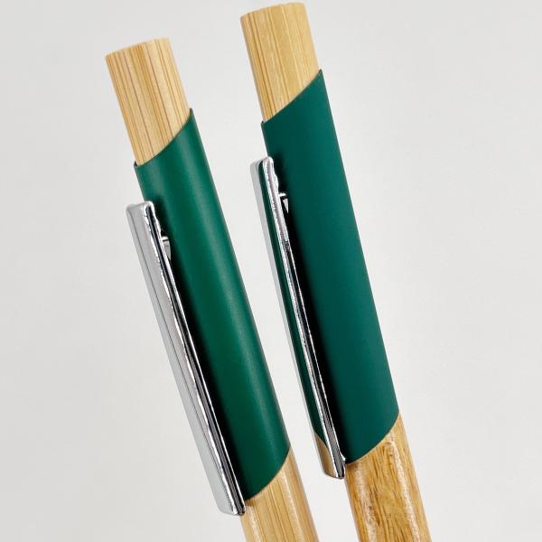 Environmental Multi Color Press Type Bamboo Ball Pen Printing Logo Click Ballpoint Pen