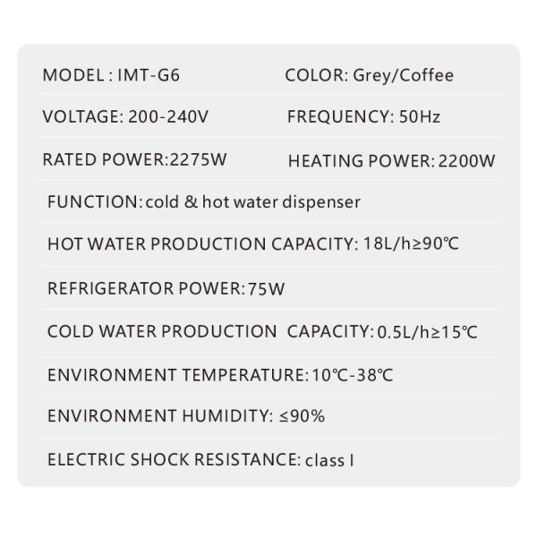 Childproof Standing Wall Mounted Water Dispenser 2275W 5 Temperature