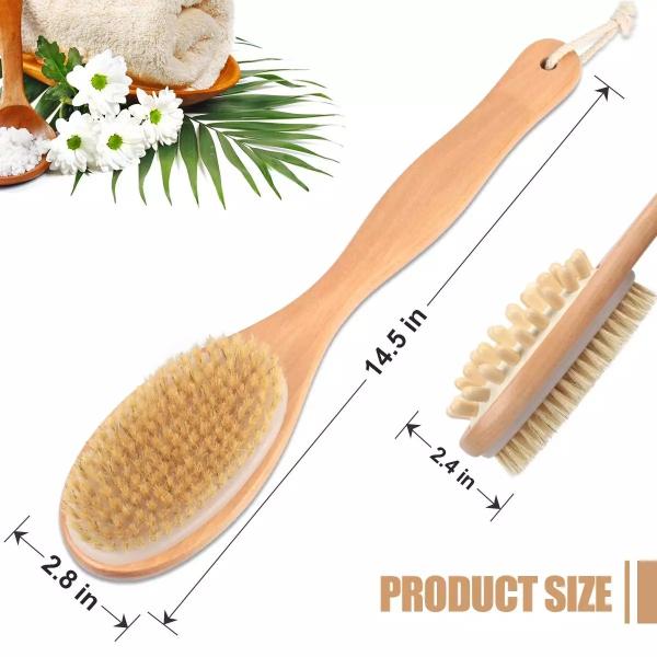 Wooden Long Handle Body Brushes Natural Bristles Brushes