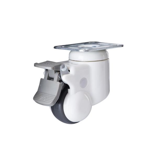 TPR Rubber Hospital Bed Caster Wheels Flat Plate Stem Locking Castor Wheel