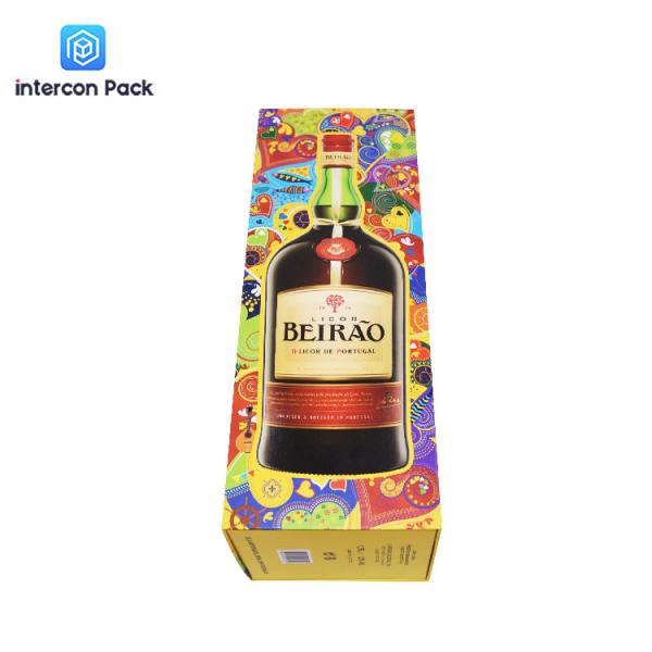 4.76x 4.76x16.65 Inch Single Wine Bottle Cardboard Box Matte PE Film CMYK Color