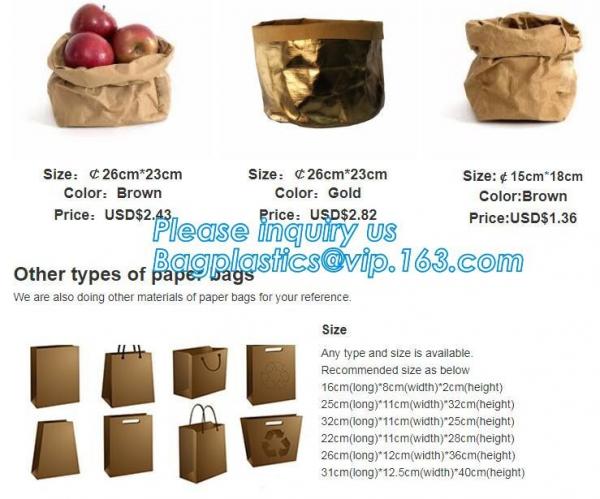Recycle Food Grade Reusable Insulated Cooler Brown Tyvek Paper Lunch Bag With Magnetic Closure, Food Delivery Tyvek Cool