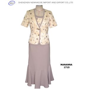 Cheap Short sleeve print woman jacket skirt suit wholesale