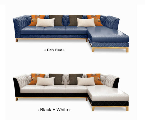 100 By 100 10 X 7 Tufted Living Room Sectional Sofa Couch Leather European