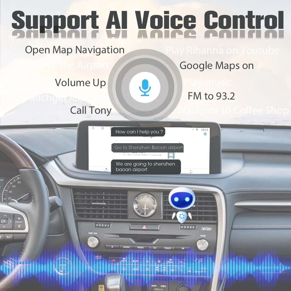 Wireless 2020-2021 RX Lexus Aftermarket Radio Stereo Vertical Screen Multimedia Video Player