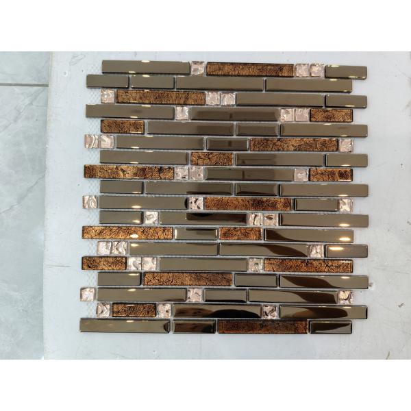 Mixed Plating Goldleaf Glass Mosaic Wall Tile for Hotel Bathroom Interior