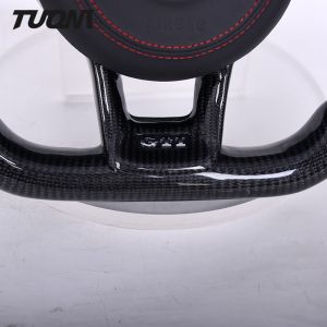 Smooth Leather Volkswagen Carbon Fiber Steering Wheel With LED Fashion