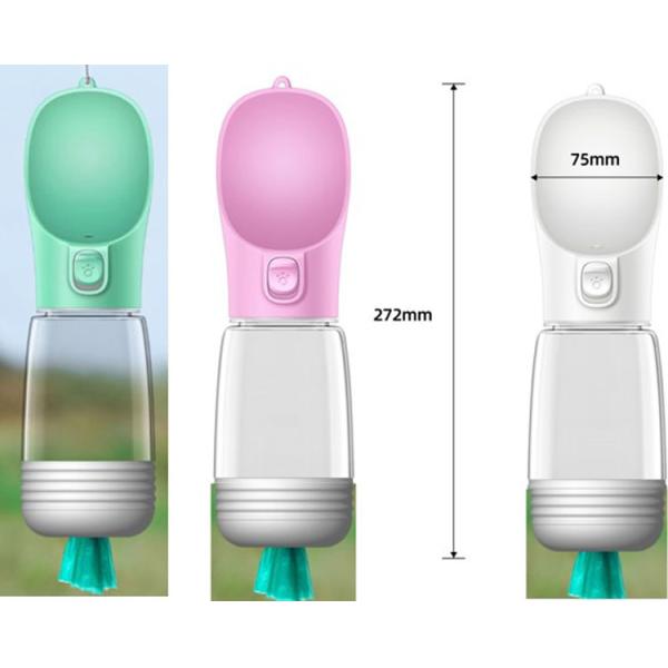 Outdoors Portable Pet Dogs Travel Water Bottle 350ml OEM With B Poop Bags Dispenser