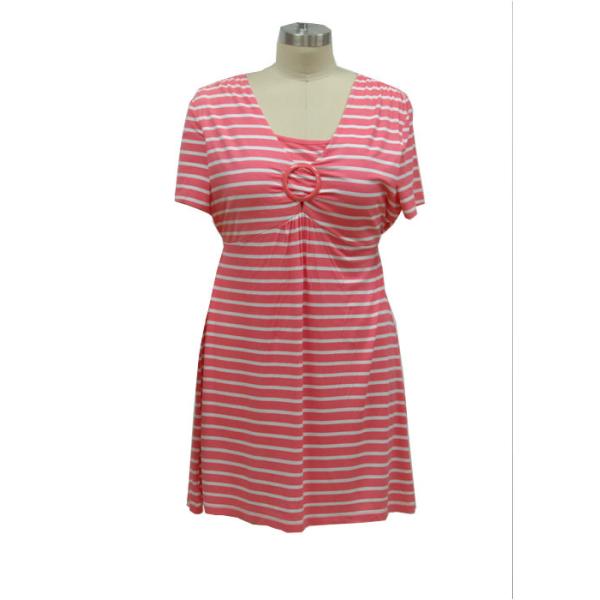 Women'S Casual Cotton Summer Dresses , Striped Maternity Midi Dress Mini Yard Dye