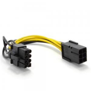 China 6 pin Socket to 2 x 8 pin Plug PCI Express Power Supply Cable on sale