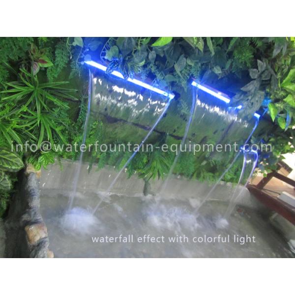 Stainless Steel Waterfall Water Fountain Equipment With DC 12V Colorful LED Light