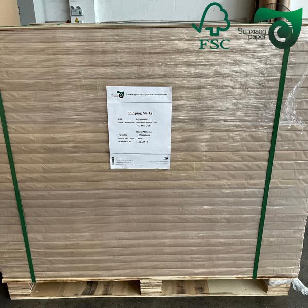 80g Natural Brown Kraft Wrapping Board Wet Strength Packaging FSC
