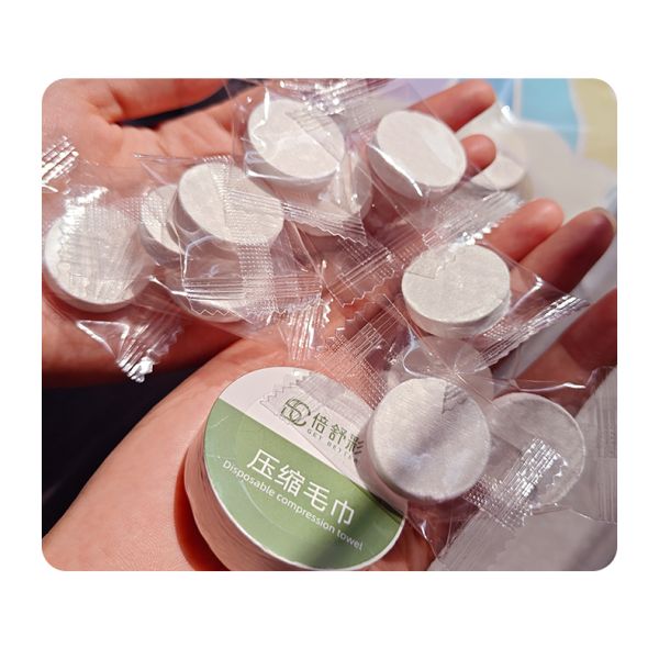 Disposable Cotton Compressed Travel Towel Tablets Expandable Towel Compressed Compressed Towel