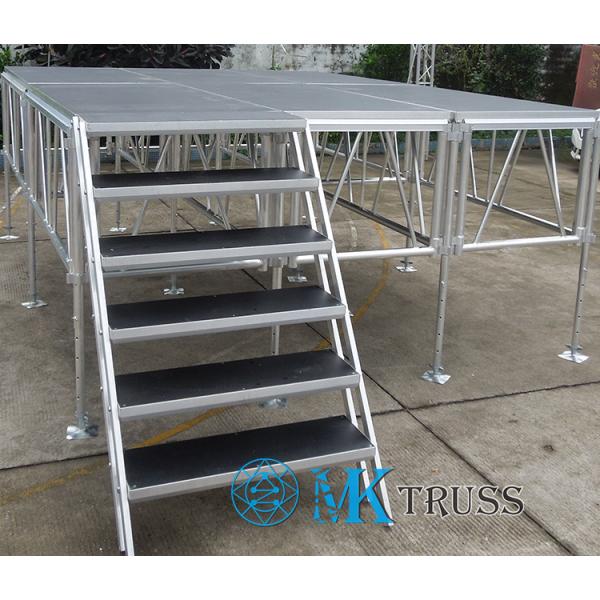 Assembly 4'x8' Adjustable Event Stage Platform with Black and Customized Design