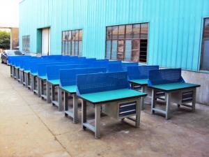 Cheap Custom Steel Construction Industrial Work Benches With Hardwood Fireproofing Board wholesale