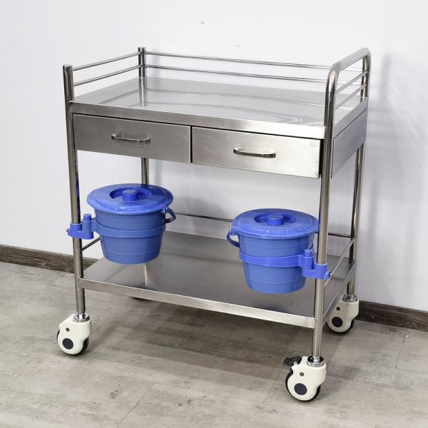 Surgical Grade Stainless Steel Medical Trolley Mobile Utility Cart With Drawers For Healthcare