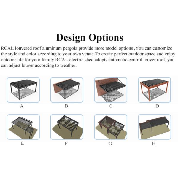 Garden IP67 Aluminum Louvered Pergola Bioclimatic Snow Resistant UV Protection