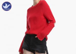 Cheap Half Cardigan Womens Cable Knit Sweater , Long Pullover Sweaters For Ladies wholesale