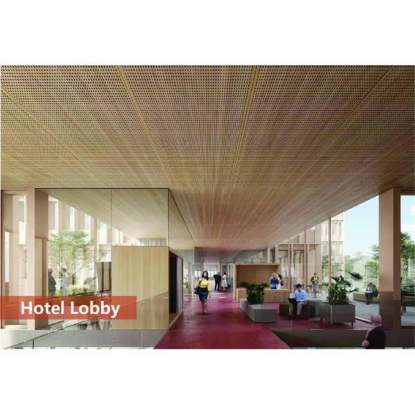 Round Hole Structure Acoustic Perforated Wood Panels 2400mm 0.9NRC CE FSC