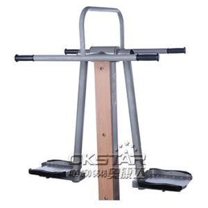 Cheap china outdoor park gym equipment park wood double pendulum wholesale