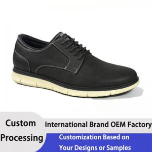 Cheap Casual Mens Black Loafers Shock Absorbing Simple Leather Formal Shoes wholesale