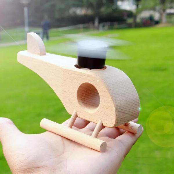 Handmade Decorative Solar Power Educational Toys Promotional Gifts Wooden Airplane Model