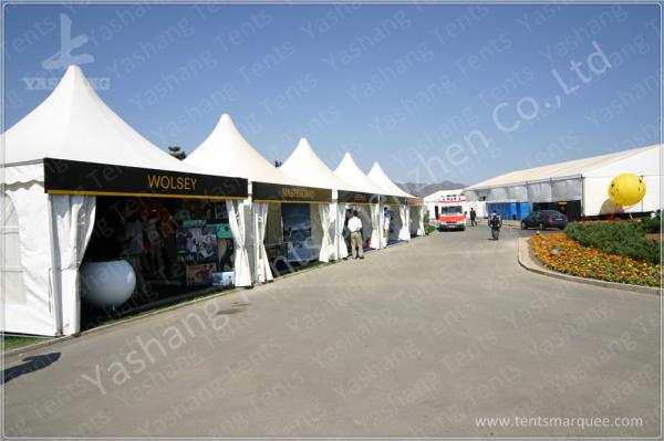 Quality Outside Show Activities High Peak Tension Tents With 850Gsm Top Cover Fabric Cover for sale