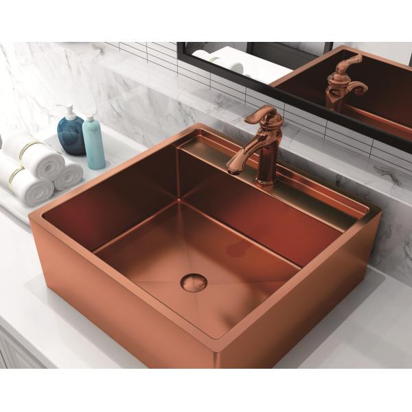 20 Inch Stainless Steel Vessel Sinks , Bathroom Sink Vanity Unit With Pop - Up Drain