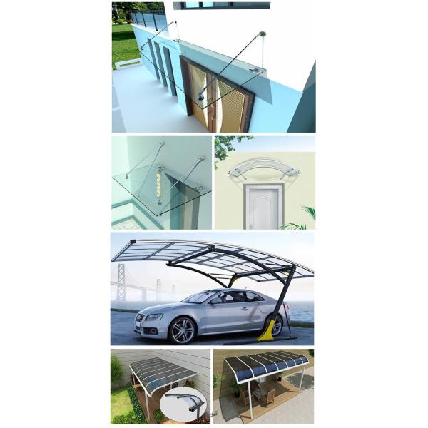 Stainless Steel Bar Anti UV 1.2mm PC Awning