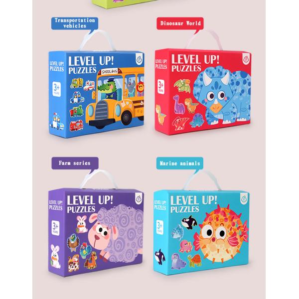 Children's Portable Gift Box Cartoon Animal Traffic Puzzle Early Education Educational Toy