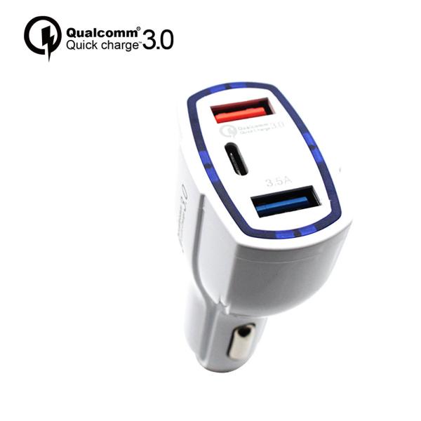 Fast Charge USB Auto Dual QC 3.0 Car Charger Portable Type C