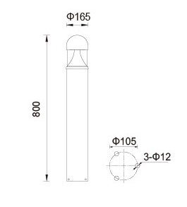 Outdoor Walkway Bollard Lighting / Led Garden Bollards 100 - 277V Voltage