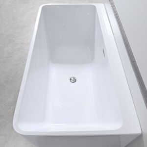 Modern White Round Smooth Acrylic Freestanding Deep Soaking Bathtubs