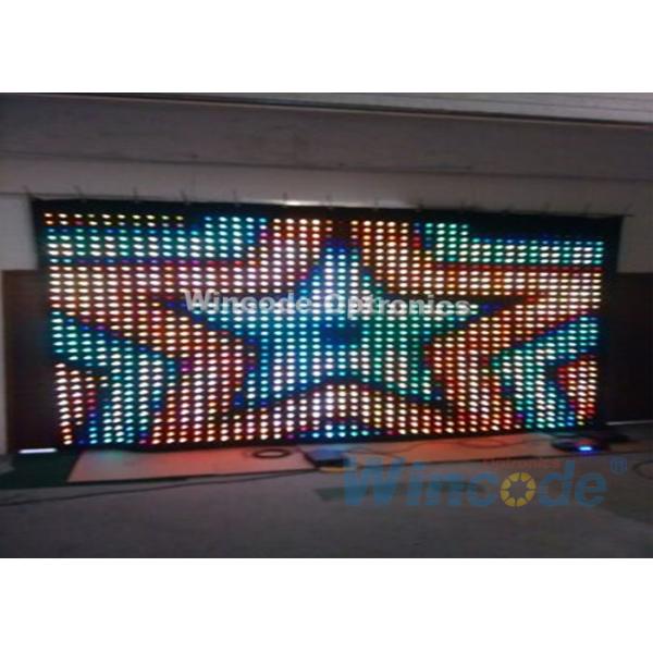 RGB Tri Color P5 Led Curtain Wall 7 Chs , Fiber Optic Curtain For Dance Halls