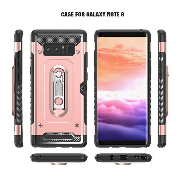 Luxury 2 In 1 Mobile Phone Cover Shell For Samsung Note 8 Case With Metal Kickstand Holder