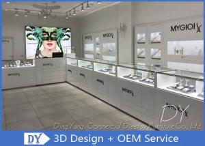 Cheap Glossy Pure White Wooden Glass Store Jewelry Display Cases For Shopping Mall wholesale