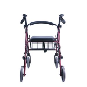 Four Wheel Medical Rehabilitation Equipment Aluminum Folding Rollator Walker