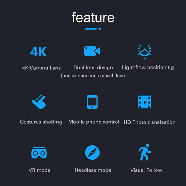 F62 Drone 2.4G 4CH WiFi FPV 4K HD Folding Voice-Activated 4-Axis Aircraft RC Quadcopter Hobbyist UAV