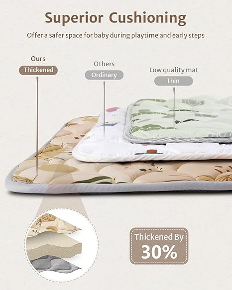 Non Slip Square Baby Play Mat Infant Play Blanket For Floor Thicken Cushioning