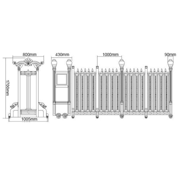 Customize Aluminum Automatic Retractable Gate Motor Barrier Telescopic Sliding door Heavy Duty