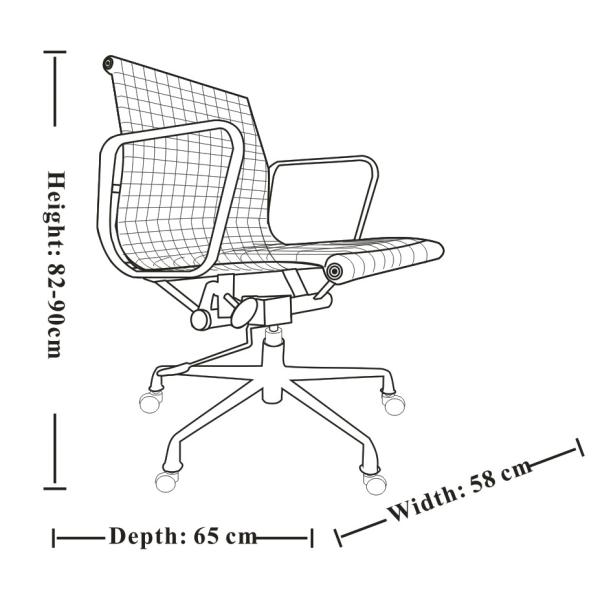 Armrest Aluminum Office Chair Middle Back Eco Friendly Adjustable Height 82-90 CM