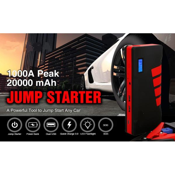 900A Lithium Battery Jump Start Pack A26 12V Jump Starter 8000mah