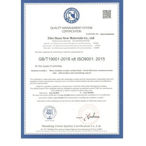 Zibo Huao New Materials Co., Ltd. Certifications