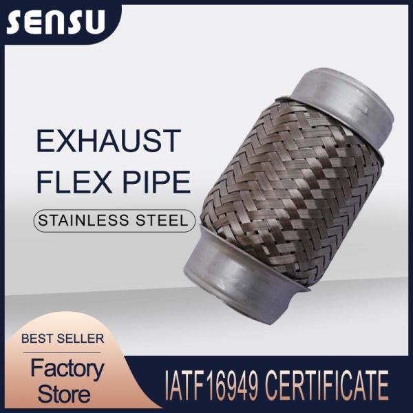 Double Braids Stainless Steel Flexible Exhaust Pipe Polished
